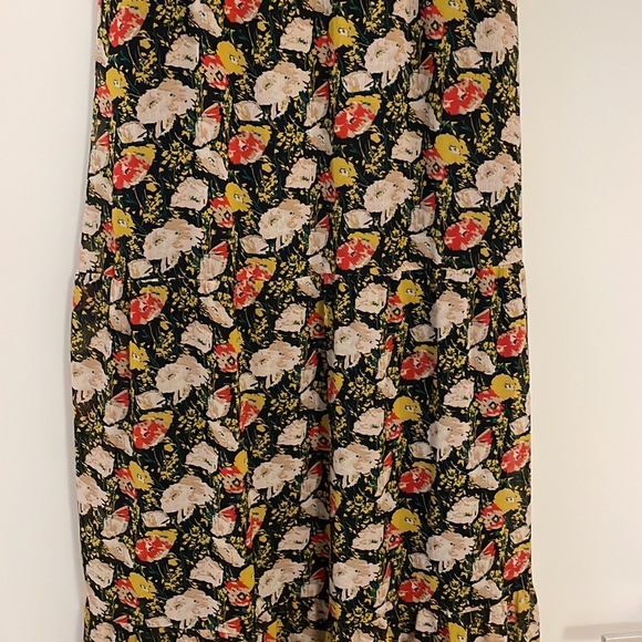 J.Crew Long Black Floral Dress with Adjustable Straps - Picture 4 of 6